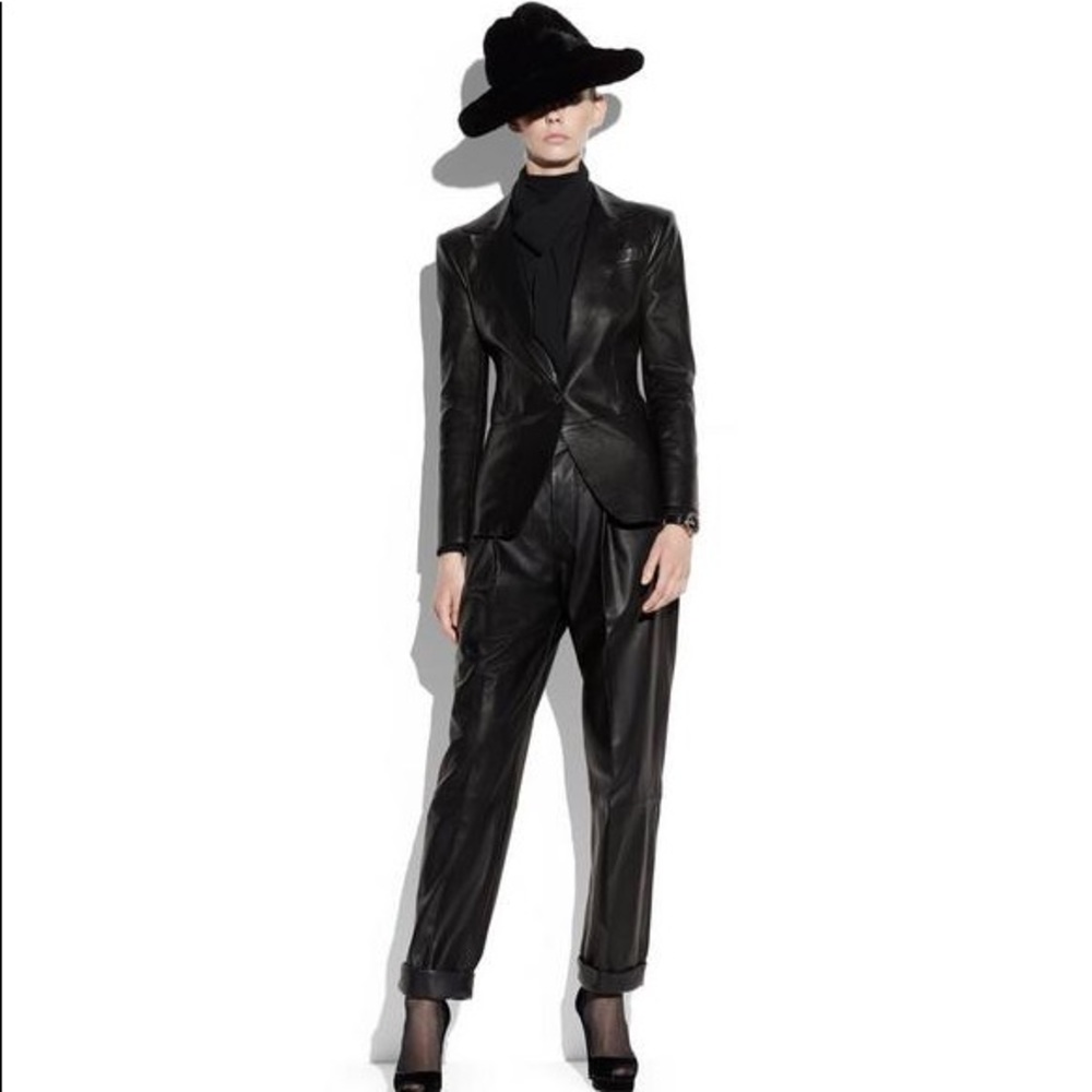 TOM FORD BOYFRIEND LEATHER PANTS.